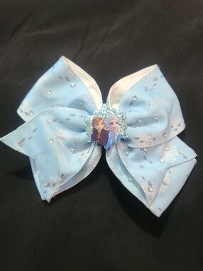 Disney Frozen Light Blue Anna and Elsa Bow Hair Clip